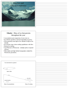 Glaciers and Glacial Landforms Glacier throughout the year .