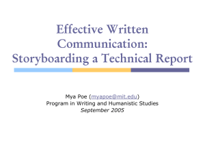 Effective Written Communication: Storyboarding a Technical Report Mya Poe (