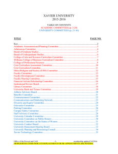 XAVIER UNIVERSITY 2015-2016