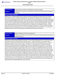 Catholic School Learning Plan for St. Josephine Bakhita Catholic Elementary School