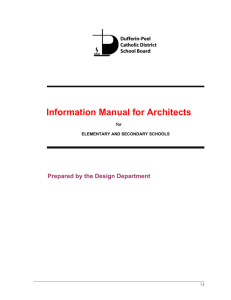 Information Manual for Architects Prepared by the Design Department  for