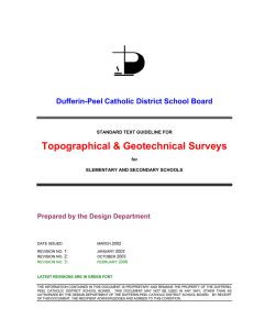 Topographical &amp; Geotechnical Surveys Dufferin-Peel Catholic District School Board