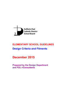 December 2015 Design Criteria and Fitments ELEMENTARY SCHOOL GUIDELINES 