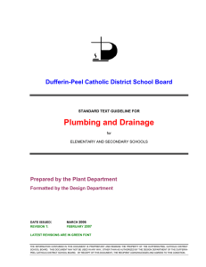 Plumbing and Drainage Dufferin-Peel Catholic District School Board