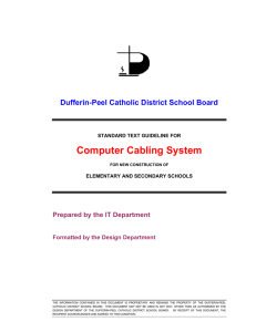 Computer Cabling System Dufferin-Peel Catholic District School Board