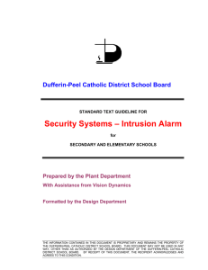 Security Systems – Intrusion Alarm Dufferin-Peel Catholic District School Board