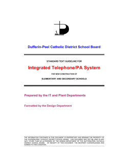 Integrated Telephone/PA System Dufferin-Peel Catholic District School Board