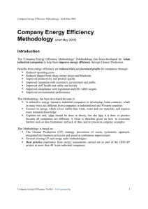 Company Energy Efficiency Methodology  Introduction