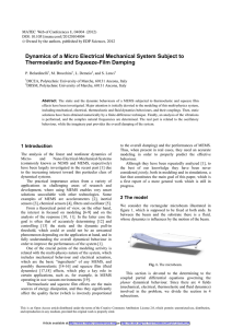 Dynamics of a Micro Electrical Mechanical System Subject to
