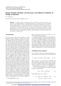 Energy Partition Oscillator and Necessary and Suﬃcient Conditions of Energy Localization