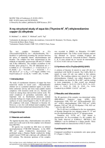 X-ray structural study of aqua bis (Thymine-N , N ) ethylenediamine