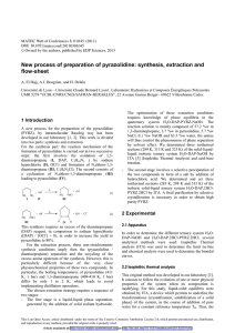 New process of preparation of pyrazolidine: synthesis, extraction and flow-sheet