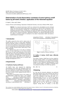 Determination of acid dissociation constants of some hydroxy schiff
