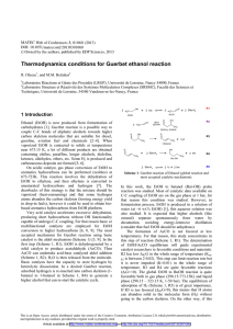 Thermodynamics conditions for Guerbet ethanol reaction