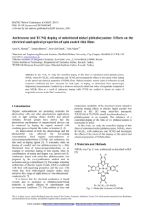 Anthracene and TCNQ doping of substituted nickel phthalocyanine: Effects on... electrical and optical properties of spin coated thin films