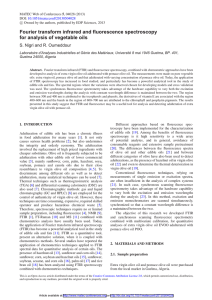 Fourier transform infrared and fluorescence spectroscopy for analysis of vegetable oils