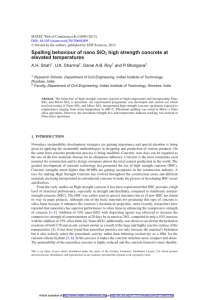 Spalling behaviour of nano SiO high strength concrete at elevated temperatures A.H. Shah