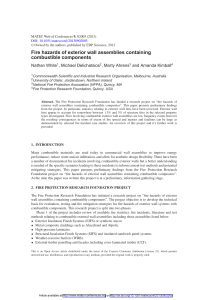 Fire hazards of exterior wall assemblies containing combustible components Nathan White