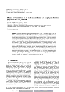 Effects of the addition of oil shale ash and coal... properties of CPJ cement