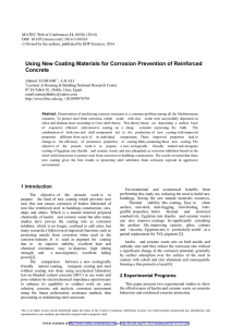 Using New Coating Materials for Corrosion Prevention of Reinforced Concrete