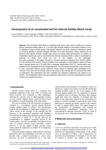 Development of an accelerated test for Internal Sulfate Attack study