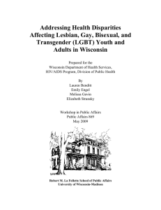 Addressing Health Disparities Affecting Lesbian, Gay, Bisexual, and Transgender (LGBT) Youth and