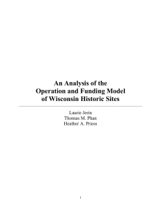 An Analysis of the Operation and Funding Model of Wisconsin Historic Sites