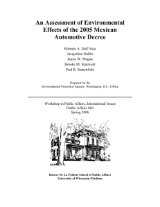 An Assessment of Environmental Effects of the 2005 Mexican Automotive Decree