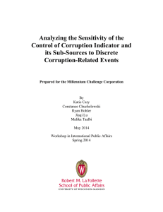 Analyzing the Sensitivity of the Control of Corruption Indicator and Corruption-Related Events