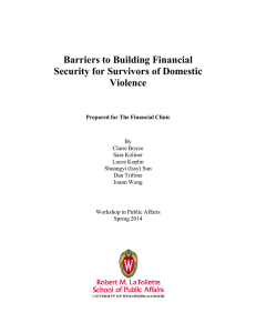 Barriers to Building Financial Security for Survivors of Domestic Violence