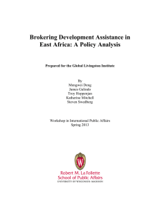 Brokering Development Assistance in East Africa: A Policy Analysis
