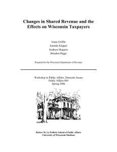 Changes in Shared Revenue and the Effects on Wisconsin Taxpayers