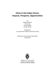   China in the Indian Ocean:  Impacts, Prospects, Opportunities 