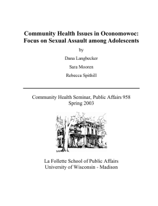 Community Health Issues in Oconomowoc: Focus on Sexual Assault among Adolescents