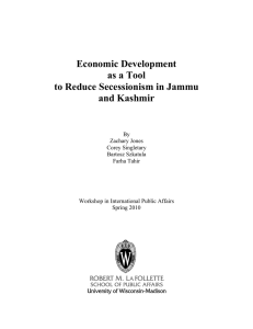 Economic Development as a Tool to Reduce Secessionism in Jammu