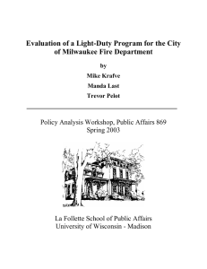 Evaluation of a Light-Duty Program for the City