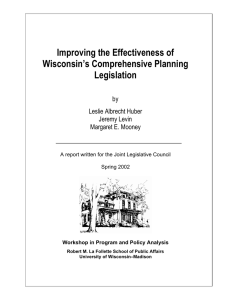 Improving the Effectiveness of Wisconsin’s Comprehensive Planning Legislation by