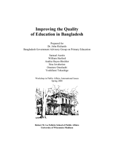 Improving the Quality of Education in Bangladesh