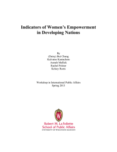 Indicators of Women’s Empowerment in Developing Nations