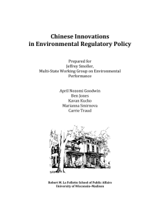 Chinese Innovations  in Environmental Regulatory Policy   