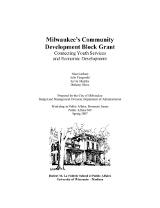 Milwaukee’s Community Development Block Grant Connecting Youth Services and Economic Development