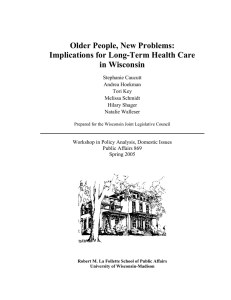 Older People, New Problems: Implications for Long-Term Health Care in Wisconsin