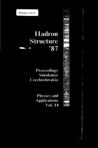 Hadron Structure Proceedings Smolenice