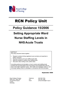 RCN Policy Unit  Policy Guidance 15/2006 Setting Appropriate Ward