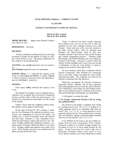 Page 1  CRAIG PREMJEE, Petitioner v. ANDREW TAYLOR No. 2011-001