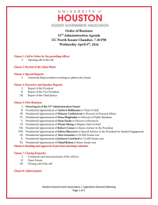 Order of Business 53 Administration Agenda UC North Senate Chamber, 7:30 PM