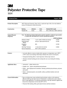 3 Polyester Protective Tape 1614 Technical Data