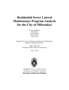 Residential Sewer Lateral Maintenance Program Analysis for the City of Milwaukee