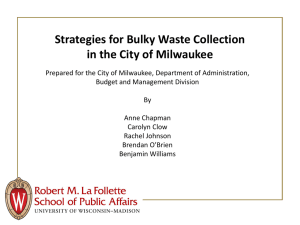 Strategies for Bulky Waste Collection in the City of Milwaukee