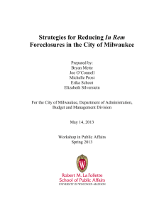 In Rem Foreclosures in the City of Milwaukee